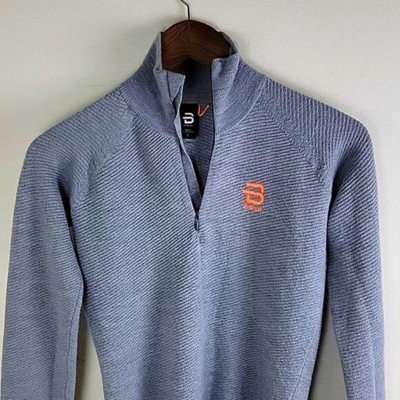 Bjorn Daehlie Womens Half Zip Thermal Sweatshirt size S Grey Wool Blend - Picture 6 of 13